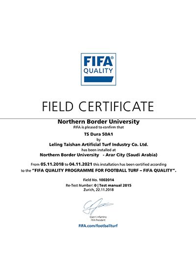 Certificado de campo de FIFA Quality (Arabia Saudita)