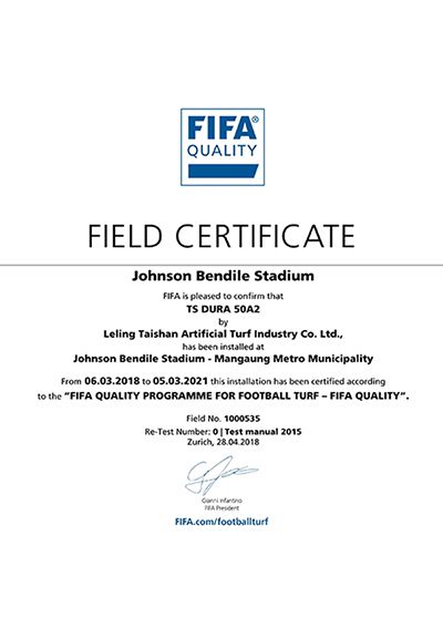 Certificado de campo de FIFA Quality (Sudáfrica)