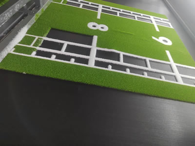 Césped artificial con patrones